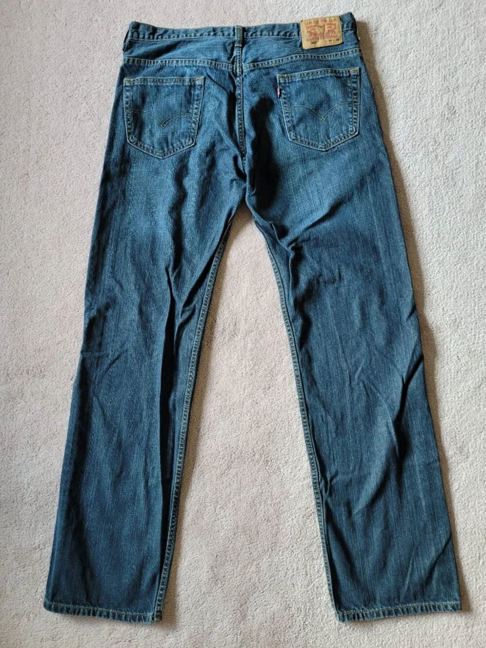 Levi's 569 Loose Straight Fit Jeans Mens 37x35 Dark Wash Blue Denim